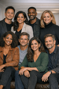 Group of executives with a mix of races and genders